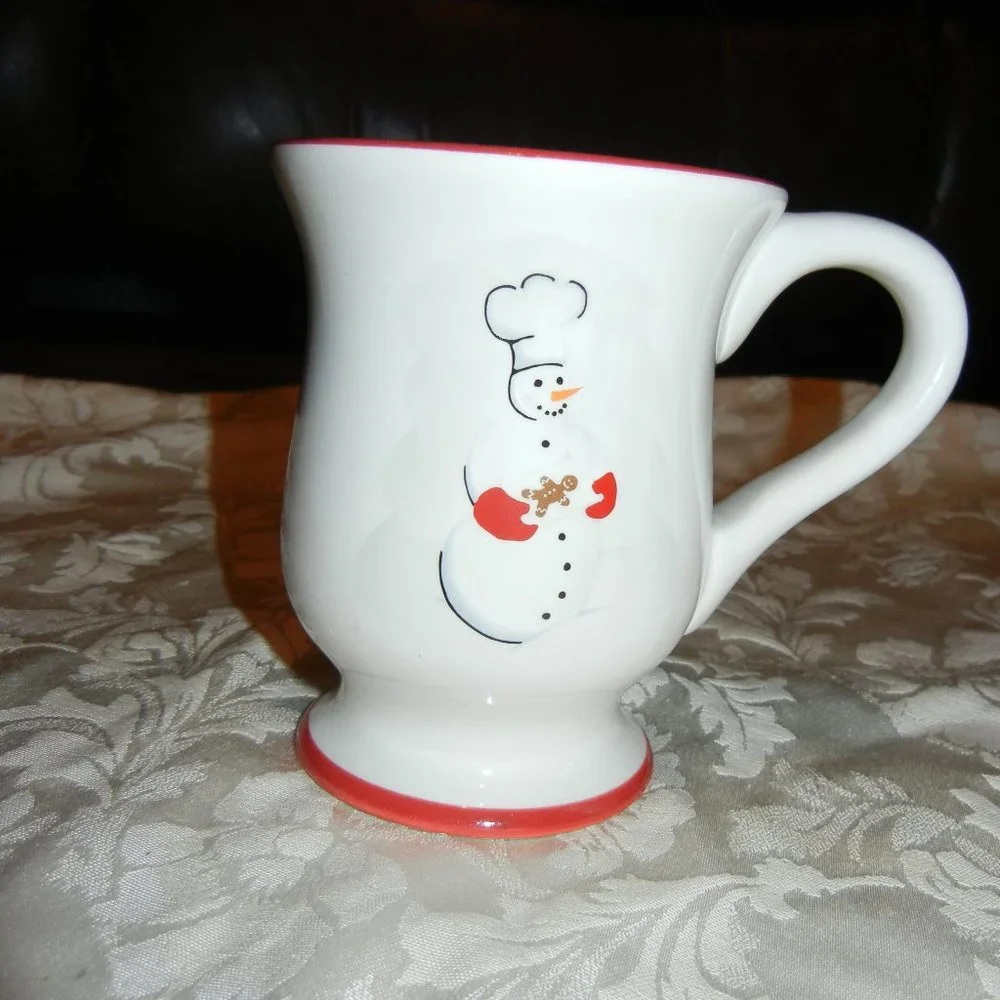 🔹️EUC Williams Sonoma Set of 2 Snowman Mugs